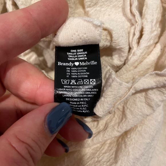 Brandy Melville Natural Canvas Tote Bag – 13" x 12" – Made in USA - Picture 5 of 5